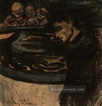 Allegorie jeune homme femme et Grotesken 1899 Kubisten Ölgemälde